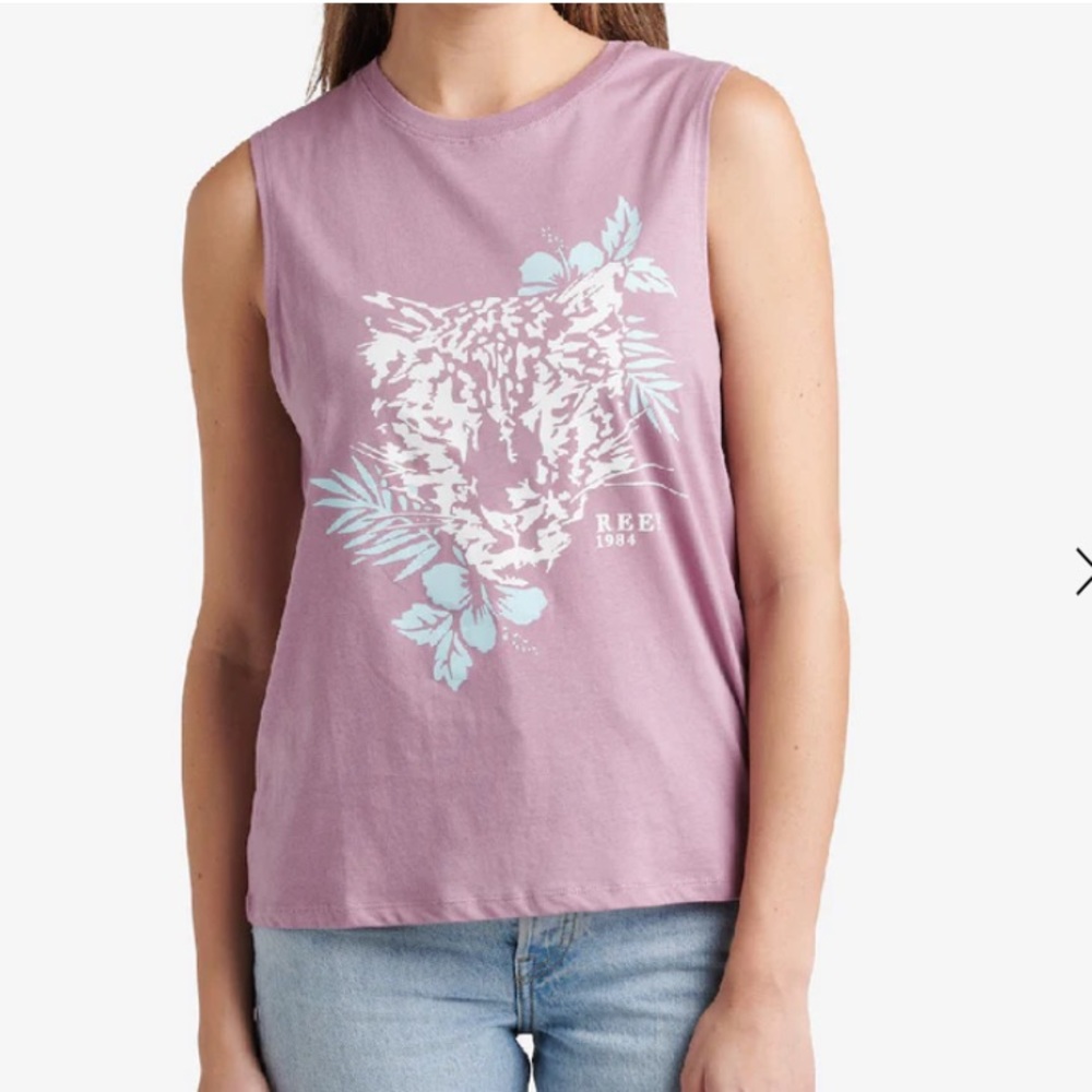 NWT Reef BIG CAT MUSCLE TANK Woman’s Size Small COLOR Dusk Purple